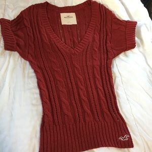 Hollister Red Short Sleeved Sweater